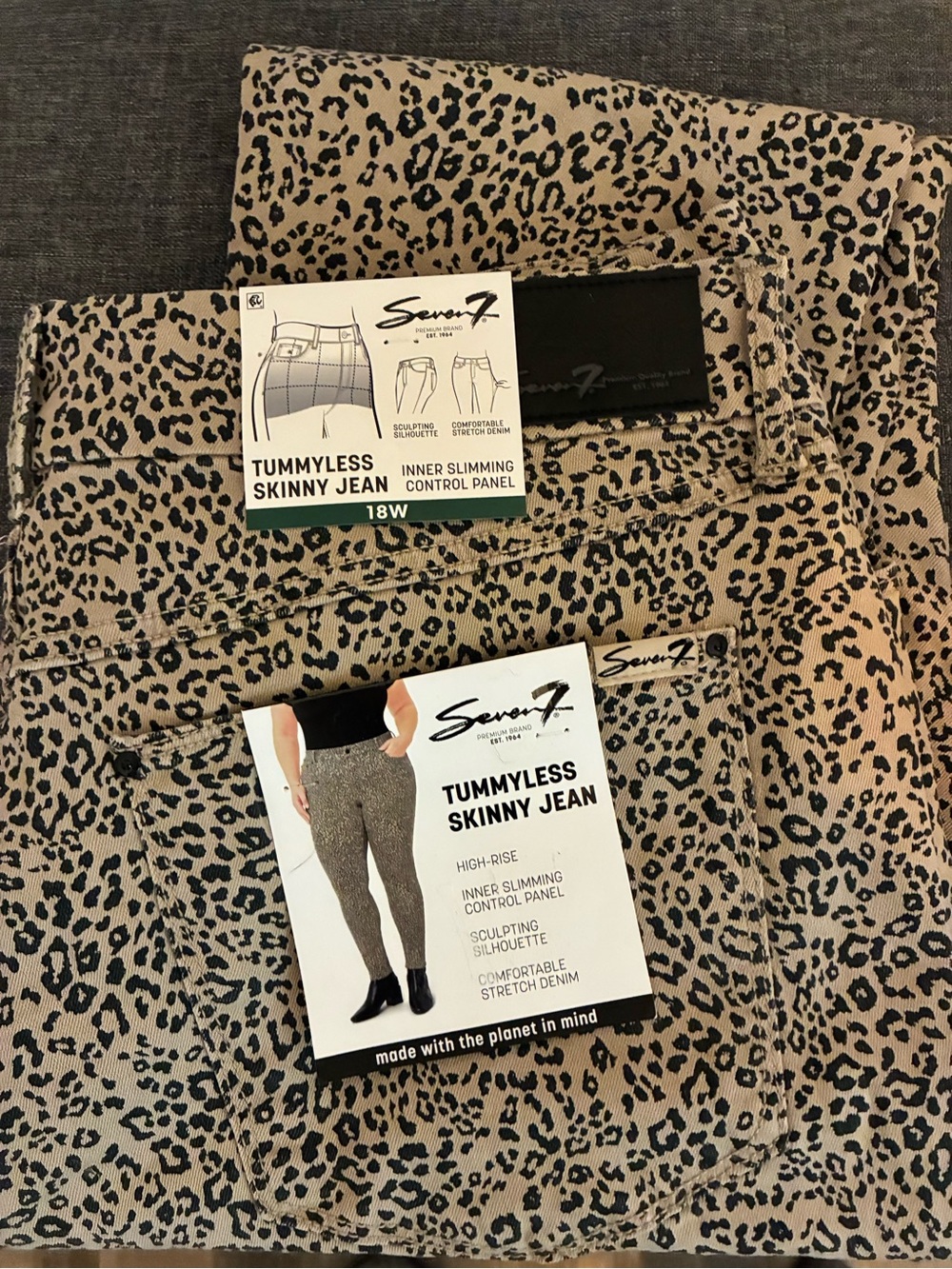 Seven brand leopard skinny jeans size 18